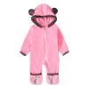 Newborn Baby Boy Girl Fleece Footed Jumpsuit Bear Ears Hooded Romper Zip up Outerwear Coat Infant (Pink, 3-6 Months) view 3