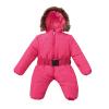Newborn Baby Girls' One-Piece Puffer Winter Snowsuit Hooded Jumpsuit Zip up Warm Padded Thick Jacket (Red, 6-9 Months) view 3