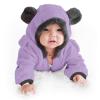 Newborn Baby Boy Girl Fleece Jumpsuit Bear Ears Footed Hooded Romper Zip up Winter Thick Warm Coat (Purple, 3-6 Months) view 2