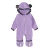 Newborn Baby Boy Girl Fleece Jumpsuit Bear Ears Footed Hooded Romper Zip up Winter Thick Warm Coat (Purple, 3-6 Months) view 3