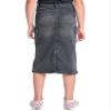 YMI Jeans Girls Denim Long Cargo Clean Hem Skirt, Black, 07 view 3