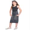 YMI Jeans Girls Denim Long Cargo Clean Hem Skirt, Black, 07 view 4