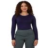 32 Degrees Heat Women's Lightweight Crew Baselayer Top | Form Fitting | Long Sleeve | 4-Way Stretch | Thermal, Evening Blue, XX-Large view 1