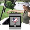 DESERT FOX GOLF DJ-10 Golf Cart Bluetooth Speaker  Wireless Magnetic Golf Speaker with Secure Mount  Loud, Weatherproof Sound with Retro Volume Knob & Built-in Charging (Gray w/US Flag) view 1