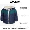 DKNY Baby Infant Boys' Puffer Jacket - Toddler Puffer Coat Full Zip Up Sherpa Lined Quilted Hooded Jacket (Sizes: 12M-4T), Size 24 Months, Cherry Red view 2