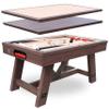 Freetime Fun 54" Bumper Pool Table for Adults and Kids Game Room, Poker Table Top, Comes with 2 48-in Cues, 10 Balls, and More, Sturdily Built (Espresso with Top) view 1