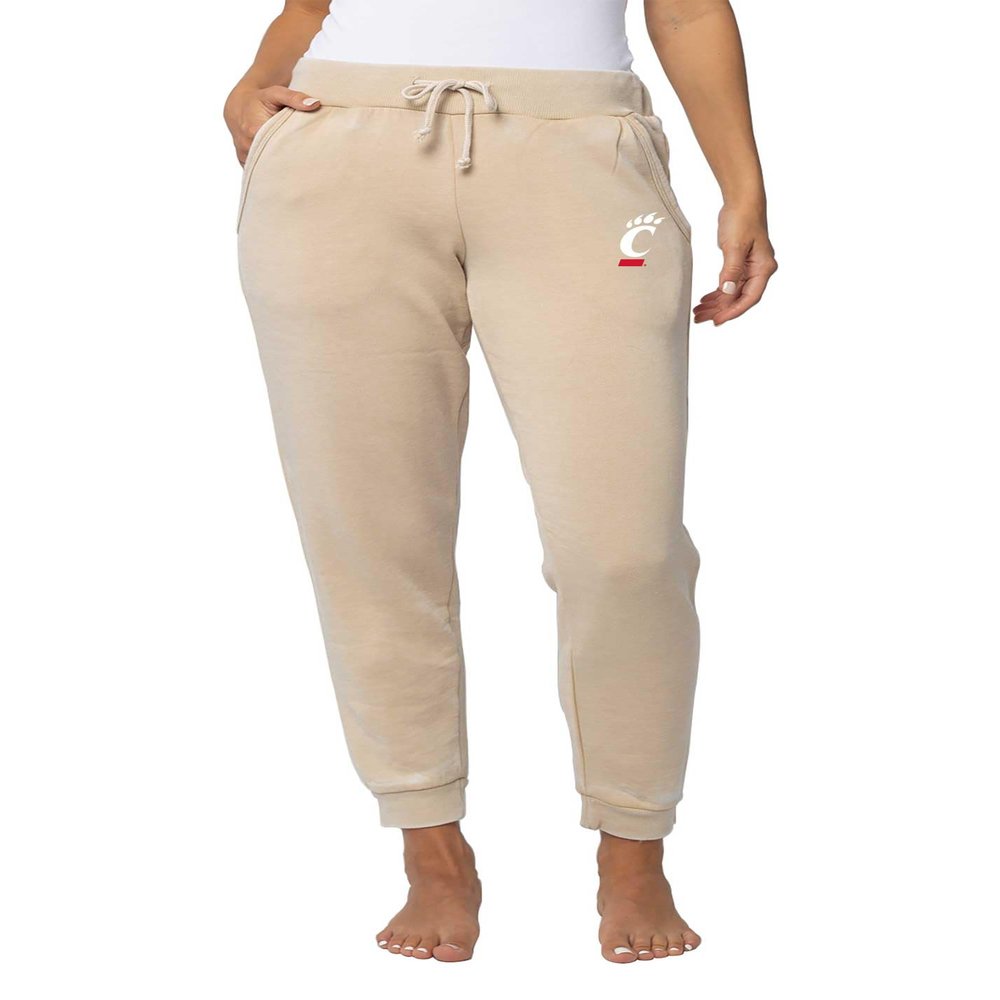 chicka-d Women's Slim Fit Joggers NCAA Primary Team Icon Oatmeal, Cincinnati Bearcats, Oatmeal, X-Large