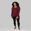 32 Degrees Heat Women's Lightweight Crew Baselayer Top | Form Fitting | Long Sleeve | 4-Way Stretch | Thermal, Maroonish, X-Small view 4