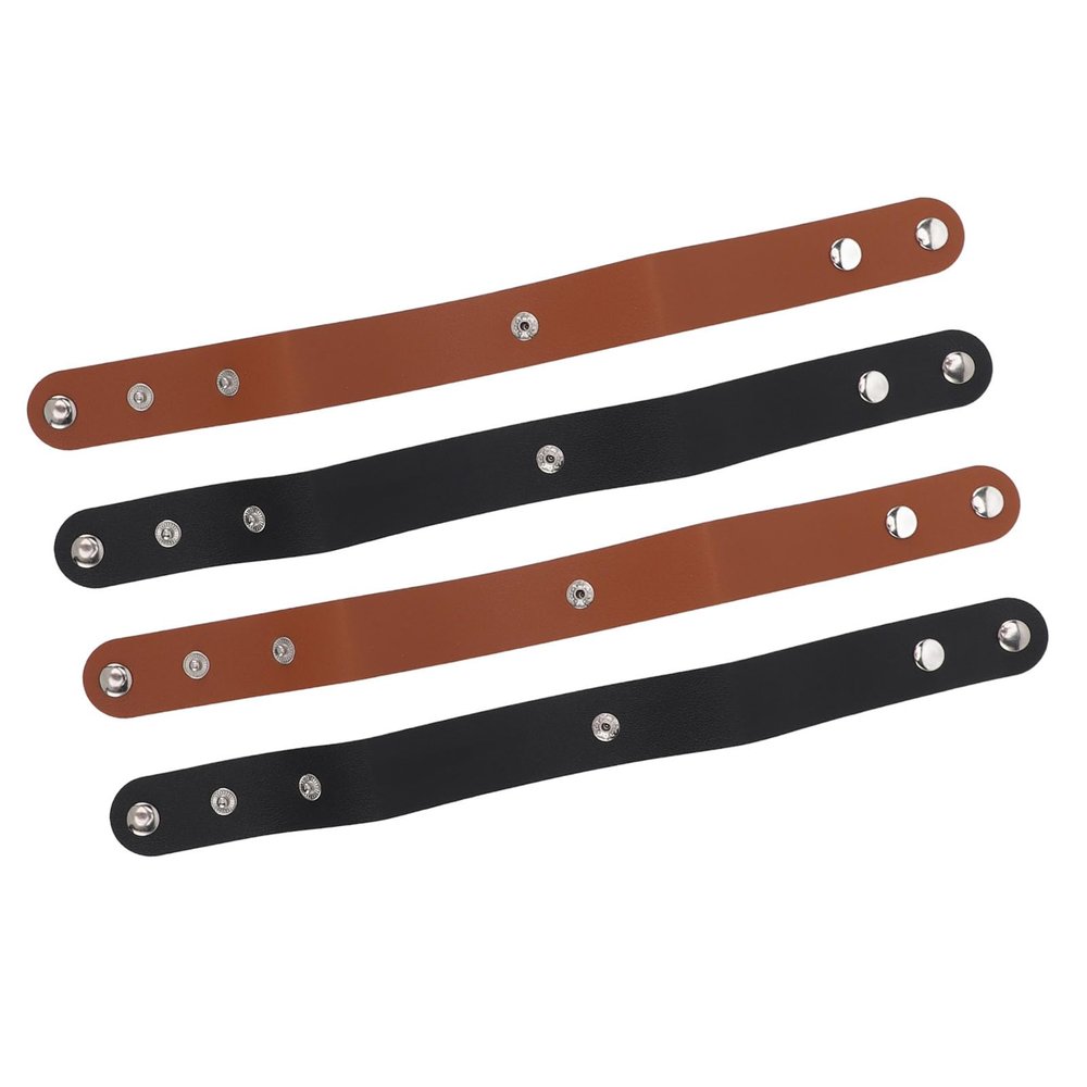 4pcs Leather Whip Holster, Black Brown Color Waist Belt, Easily Control Whip, Secure Storage Home Display