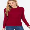 Emmalise Women's Thermal Crew Neck Long Sleeves Fitted Top, Burgundy, X-Large view 2
