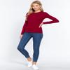 Emmalise Women's Thermal Crew Neck Long Sleeves Fitted Top, Burgundy, X-Large view 3