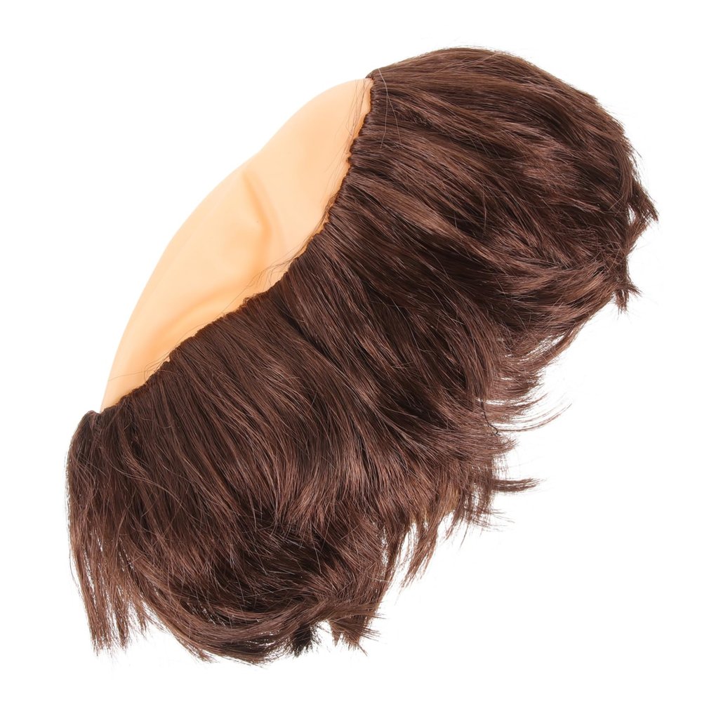 PLAFOPE Cosplay Monk Wig for Adults Funny Bald Accessory Lightweight Comfortable for Halloween Parties and Stage Unique Monk Prop Realistic Appearance