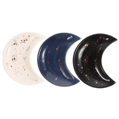 3pcs Moon Jewelry Tray Ring Plate Jewelry Dish Decorative Tray Trinket Holders Lipstick Tray Jewelry Storage Plate Ceramic Plate Ceramic Jewelry Tray Ceramic Jewelry Plate/1231
