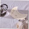 3pcs Moon Jewelry Tray Ring Plate Jewelry Dish Decorative Tray Trinket Holders Lipstick Tray Jewelry Storage Plate Ceramic Plate Ceramic Jewelry Tray Ceramic Jewelry Plate/1231 view 2