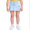 YMI Girls Cargo Pleated Denim Mini Skirt, Celeste Blue, 14 view 1