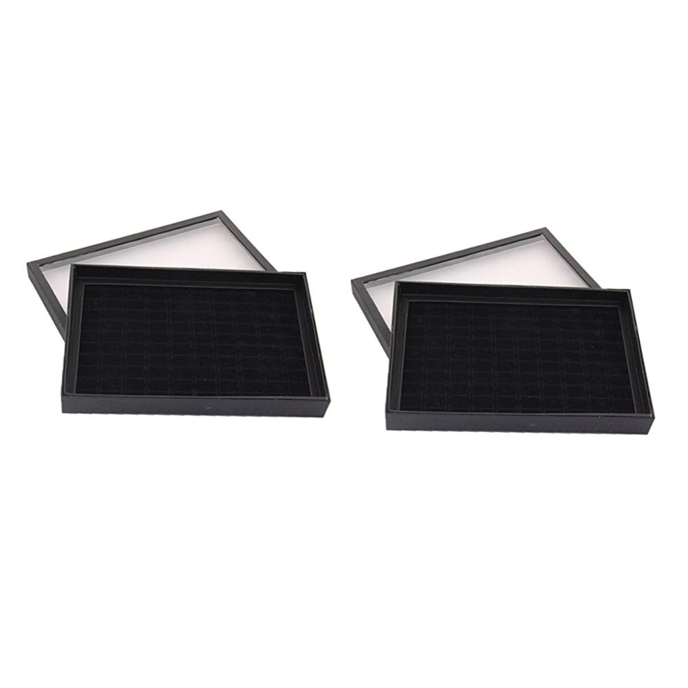 Holibanna 2pcs Organizer for Jewelry Slots Ring Display Storage Box for Home Decor