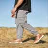 JMIERR Cargo Joggers Pants Men Relaxed Fit Light Weight Casual Elastic Waist Drawstring Stretch Tapered Work Hiking Workout Sweatpants with Pockets Fall Clothing, 2XL, Light Grey view 4