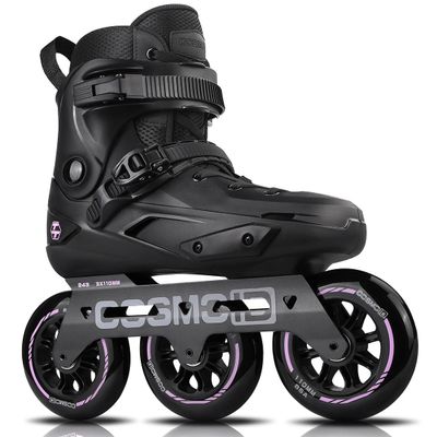 Adult Inline Skate - COSMOID High Performance Roller Skates Blades for Women & Men, 3 Wheels 110mm Metal Frame,Indoor Outdoor and Fitness Black,Size 5-14.5