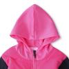LANZIYAYA Girls Hoodies Full Zip Sweatshirt with Zipper Pocket Jogger Sweatpants Casual Sweatshirt 2 Piece Set (US, Age, 6 Years, Dark blue) view 3