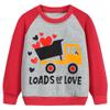Popshion Toddler Valentines Outfit Boys Valentines Tractor Sweatshirts Truck Print Raglan Sleeve Pullover Tops 2T view 1