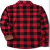 Boys Plaid Button Down Shirt Flannel Long Sleeve Matching Family Lightweight Fall Casual Shirts,Shacket Red Black Plaid,14-15 Years = Tag 185 view 2