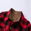 Boys Plaid Button Down Shirt Flannel Long Sleeve Matching Family Lightweight Fall Casual Shirts,Shacket Red Black Plaid,14-15 Years = Tag 185 view 3
