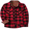 SANGTREE Boys Flannel Shirts Long Sleeve Button Down Plaid Shirts, Shacket Red Black Plaid, 8-9 Years = Tag 150 view 1