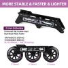 Adult Inline Skate - COSMOID High Performance Roller Skates Blades for Women & Men, 3 Wheels 110mm Metal Frame,Indoor Outdoor and Fitness Black view 3