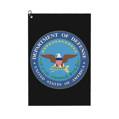 ASEDFGT United States Department of Defense Seal Golf Towel 16 x 24 Inch Golf Towels for Golf Bags Polyester Golf Towel with Carabiner Clip Men and Women Golf Accessories