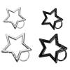 4 PCS Star Carabiner Keychain Clip, Zinc Alloy Heavy Duty Star Shaped Carabiner Clip for Keys and Wallet, Stainless Steel Carabiner Clip for Camping, Hiking,Traveling, Fishing (Black+Silver) view 1