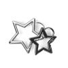 4 PCS Star Carabiner Keychain Clip, Zinc Alloy Heavy Duty Star Shaped Carabiner Clip for Keys and Wallet, Stainless Steel Carabiner Clip for Camping, Hiking,Traveling, Fishing (Black+Silver) view 4