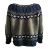 Cropped Ugly Sweaters for Women Vintage Print Long Sleeve Knit Sweater Fall Fair Isle Sweater Casual Loose Pullover Boho Tops Winter 2024 view 4