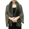 YWeiLiangSan Ladies Knitted Loose Thickened Shawl, Knitted Tassel Fur Collar Shawl, Evening Dress Shawls (Green,One Size) view 1