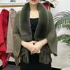 YWeiLiangSan Ladies Knitted Loose Thickened Shawl, Knitted Tassel Fur Collar Shawl, Evening Dress Shawls (Green,One Size) view 4