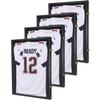 Jersey Wooden Frame Display Case -Shadow Box with 98% UV Protection Acrylic and Hanger for L or XL Baseball Basketball Football Hockey Sport Shirt and Uniform (Black, 4 Packs) view 1