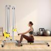 Power Cage, Multi-Functional 200 lbs Power Rack, Adjustable Height Power Cage Squat Rack, Optional Cable Pulley System, Weight Cage for Home Gym (Silver) view 2