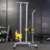 Power Cage, Multi-Functional 200 lbs Power Rack, Adjustable Height Power Cage Squat Rack, Optional Cable Pulley System, Weight Cage for Home Gym (Silver) view 4