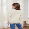 Fdqin Girl's Cream Sweater for Girls Ribbed Knit Textured Crew Neck Long Sleeve Pullover Sweater Jumper Top 4-5Y view 2