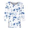 3/4 Length Sleeve Womens Tops Dressy Casual Blouses - Spring Fashion 2026 Plus Size Crew Neck Fitted Tshirts - Business Going Out Trendy Tunics Tops Beach Vacation Outfits 02-Light Blue 2X view 3