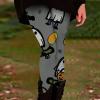 Halloween Leggings for Women Plus Size High Waisted Goth Pumpkins Witch Skeleton Print Yoga Tights Womens Halloween Pants Costumes 2024 Workout Clothes for Women view 2