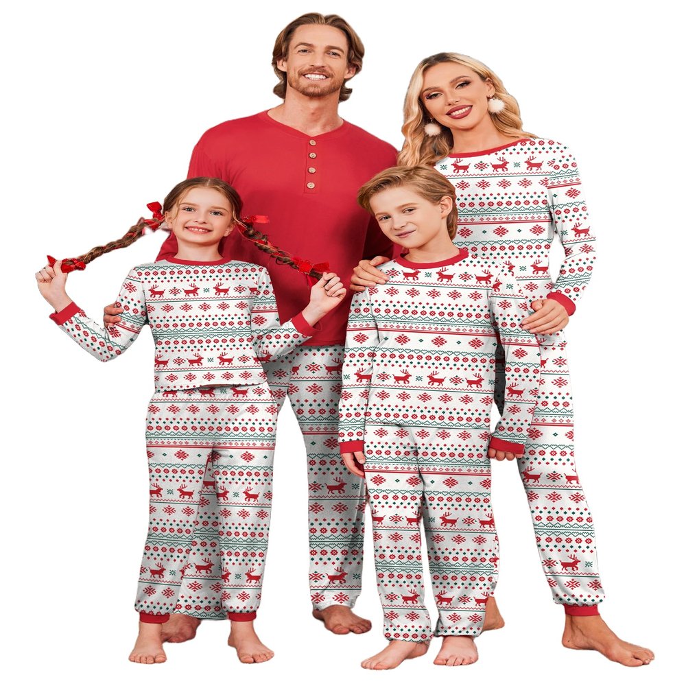 Ekouaer Family Christmas Pajamas Matching Sets Womens Mens Pjs Long Sleeve Lounge Set Holiday Sleepwear Red S