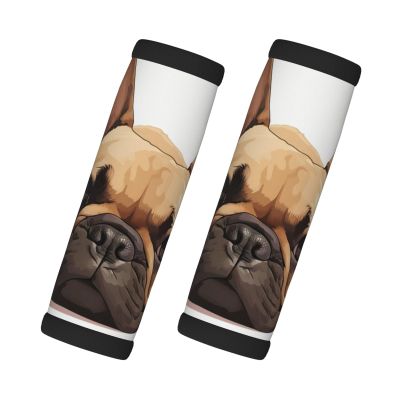 2 Pcs a Set Comfort Neoprene Animal Dog French Bulldog Handle Wrap Grips for Travel Bag Luggage Suitcase Door Handle