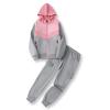 LANZIYAYA Girls Hoodies Full Zip Sweatshirt with Zipper Pocket Jogger Sweatpants Casual Sweatshirt 2 Piece Set (US, Age, 14 Years, Light Gray) view 2