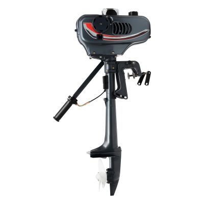 2-Stroke 3.5HP Gas Powered Outboard Boat Motor, 49CC Outboard Motor Boat Engine Half Water-cooling, Gasoline Fishing Boat Engine with CDI System, Outboard Motor for Rubber Boats, Inflatable Boats