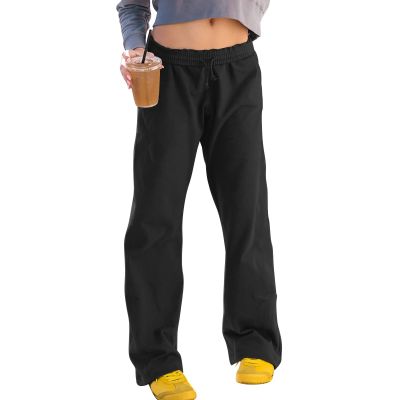 Straight Leg Trousers for Women Wide Leg Sweatpants Women Baggy Low Rise Sweatpants Interior Drawstring Athletic Joggers Cotton Yoga Pants with Pockets Cotton Jogger Pants with Pockets Trousers
