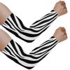 Hsnar Zebra Print Sun Protection Cooling Arm Sleeves with Thumb Holes Gardening Outdoors Sports Workouts Compression Sleeve for Arm view 1