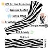 Hsnar Zebra Print Sun Protection Cooling Arm Sleeves with Thumb Holes Gardening Outdoors Sports Workouts Compression Sleeve for Arm view 3