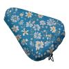 NWGHM Bike Seat Cover Blue Floral Bike Saddle Cover Comfortable Exercise Bike Seat Cushion Waterproof Bicycle Seat Cover with Drawstring Bike Seat Rain Cover for Men Women view 1