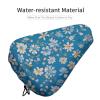 NWGHM Bike Seat Cover Blue Floral Bike Saddle Cover Comfortable Exercise Bike Seat Cushion Waterproof Bicycle Seat Cover with Drawstring Bike Seat Rain Cover for Men Women view 4
