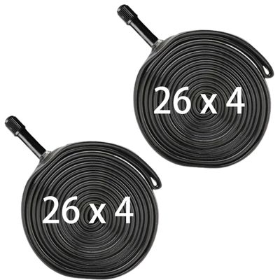 2 Pack 26x4.0 Fat Bike Tube, Inner Tube with Av 32mm Schrader Valve, 26" Fat Bicycle Tubes for Road/Mountain Bikes/E Bike
